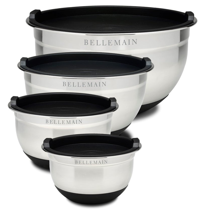 Bellemain Stainless Steel Non-Slip Mixing Bowls with Lids (4-Piece Set) - Image 1